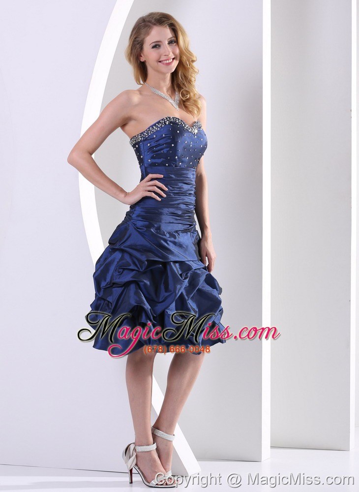 wholesale navy blue sweetheart beaded and pick-ups 2013 prom / homecoming dress knee-length