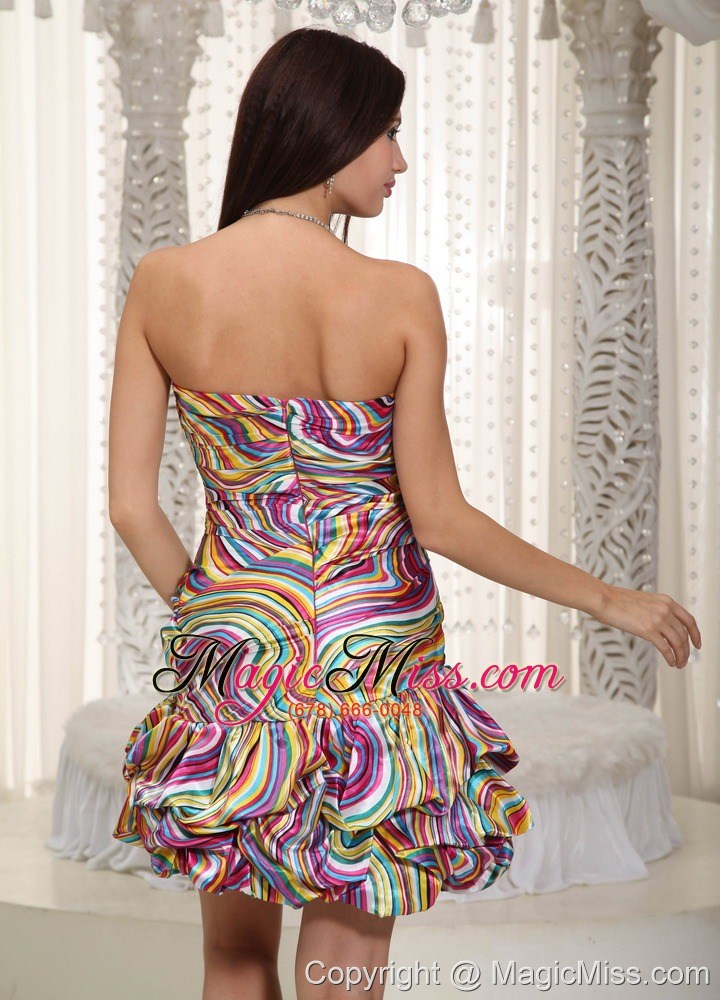 wholesale colorful column strapless mini-length printing cocktail dress