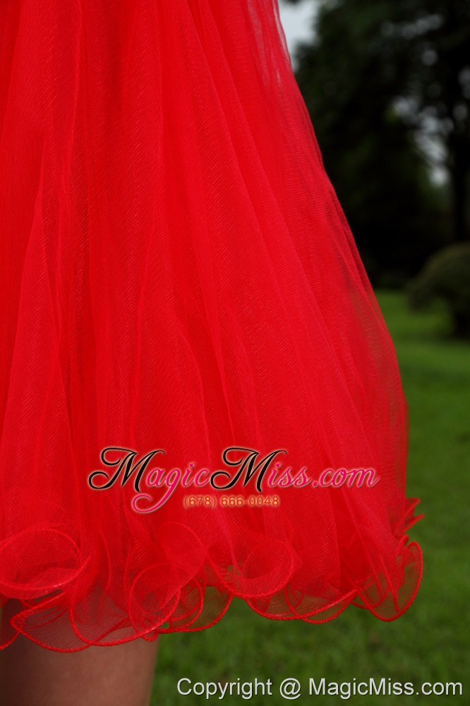wholesale red princess sweetheart mini-length oragnza beading prom / homecoming dress