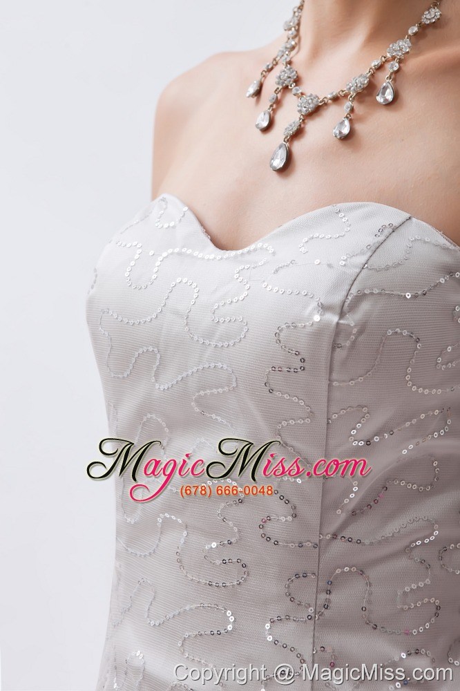 wholesale grey colium / sheath sweetheart mini-length organza sequins prom dress