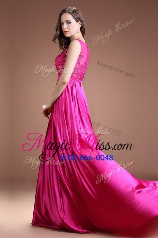 wholesale on sale floor length orange red prom evening gown bateau sleeveless zipper
