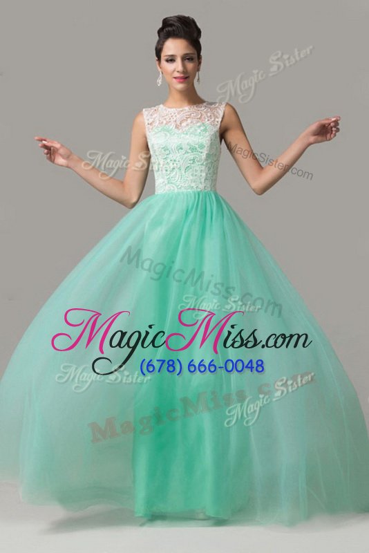 wholesale beautiful floor length turquoise military ball gown scoop sleeveless criss cross