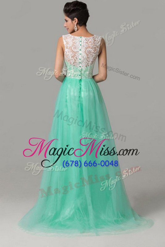 wholesale beautiful floor length turquoise military ball gown scoop sleeveless criss cross