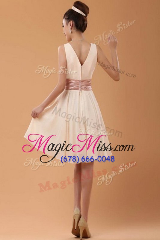 wholesale fitting sleeveless zipper mini length belt homecoming dress online