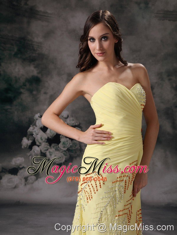 wholesale yellow column / sheath sweetheart elegant prom dress chiffon beading