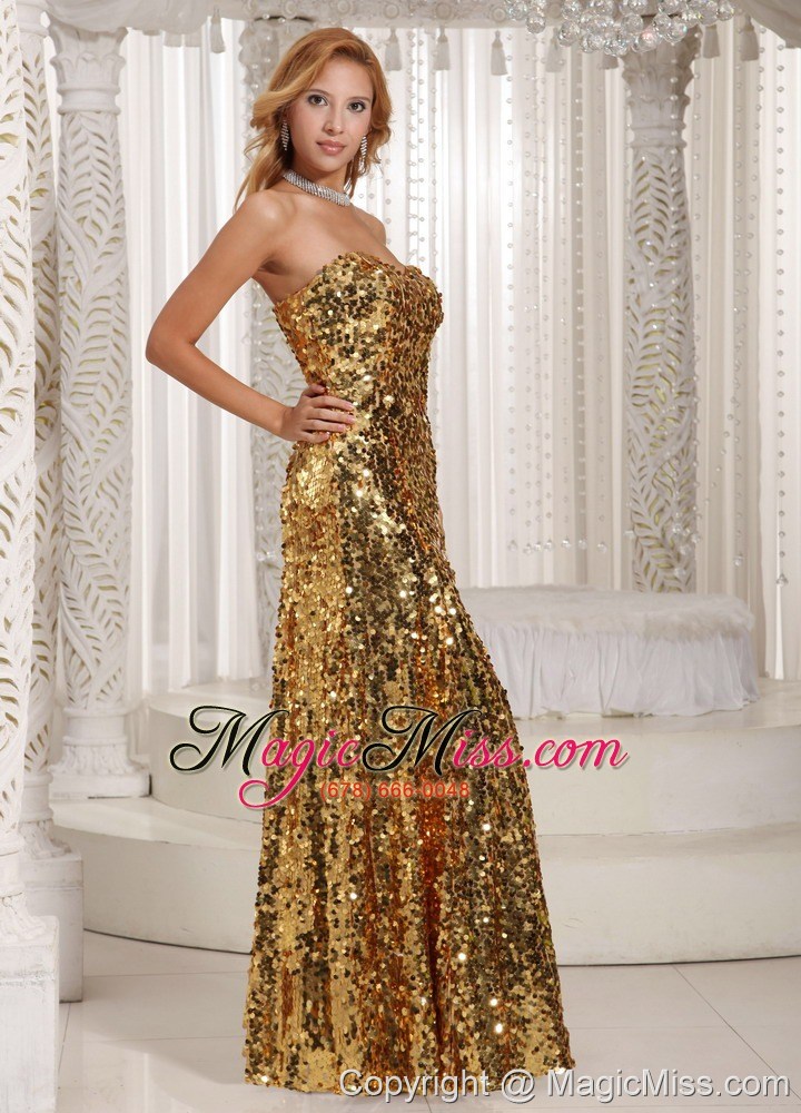 wholesale paillette over skirt sweetheart floor-length gold luxurious prom dress party style