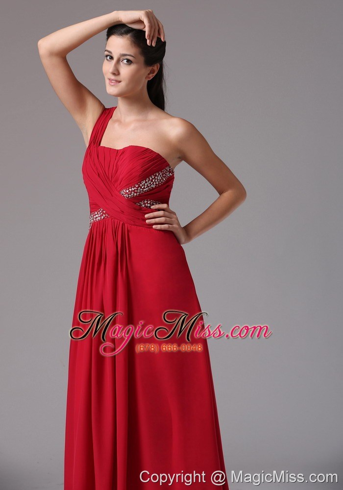wholesale stylish red one shoulder beading and ruch 2013 prom dress in naugatuck connecticut
