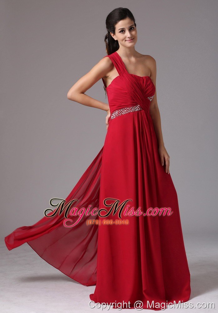 wholesale stylish red one shoulder beading and ruch 2013 prom dress in naugatuck connecticut