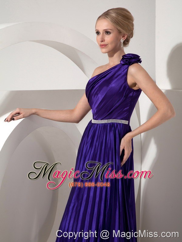 wholesale lovely dark purple one shoulder prom dress beading