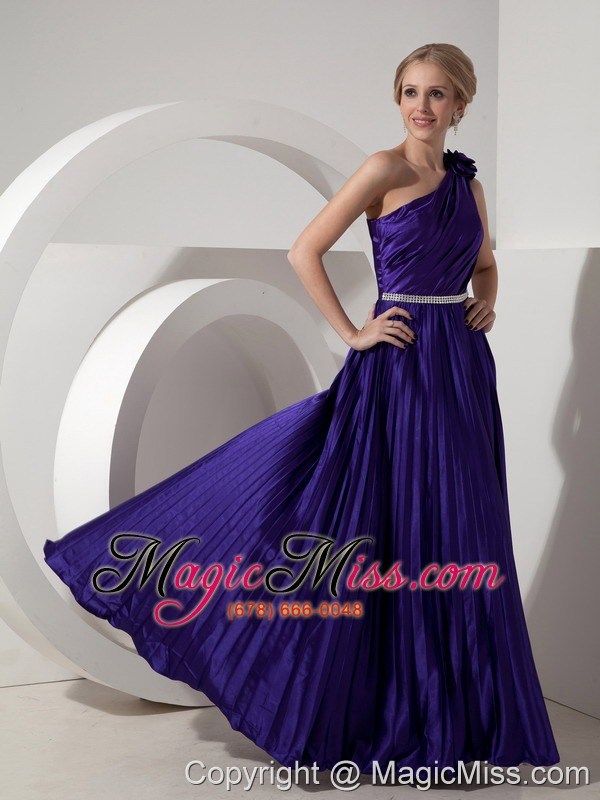wholesale lovely dark purple one shoulder prom dress beading