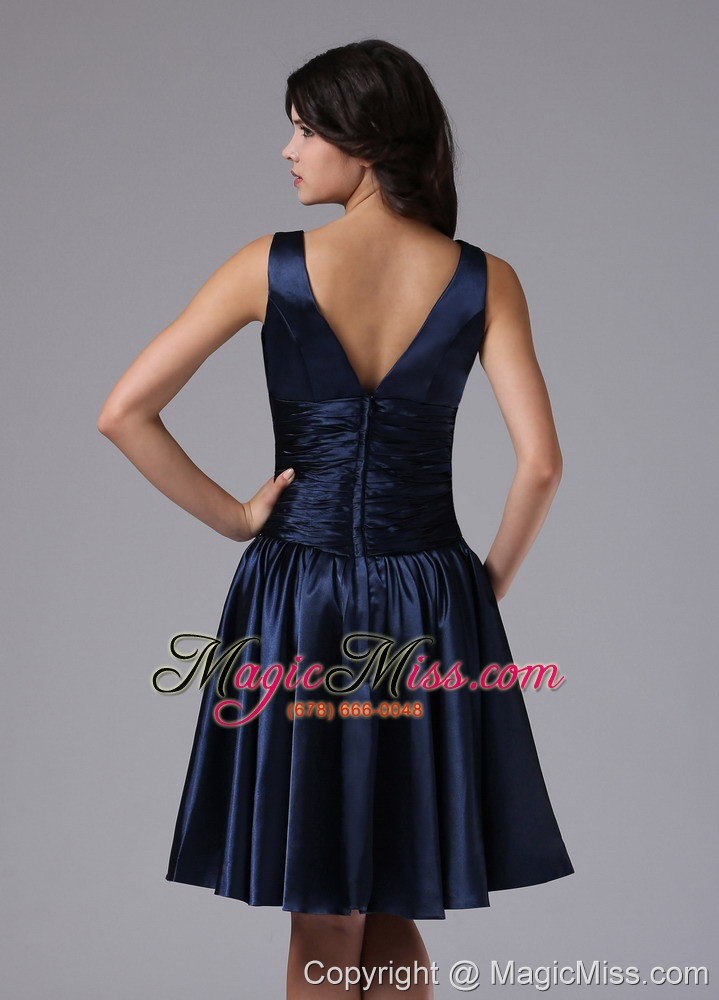 wholesale v-neck empire and ruch for navy blue prom dress in bellflower california