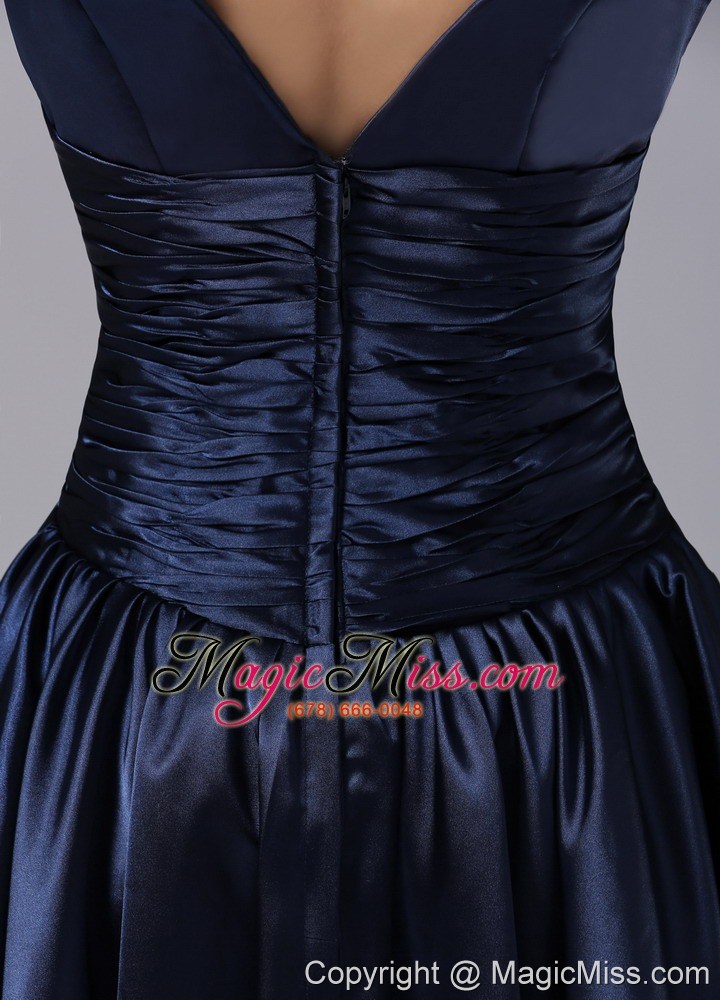 wholesale v-neck empire and ruch for navy blue prom dress in bellflower california
