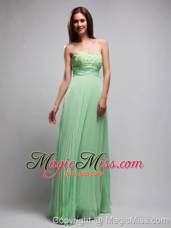wholesale apple green column sweetheart floor-length chiffon beading prom / evening dress