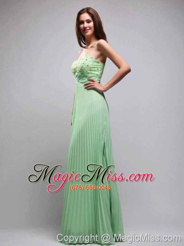 wholesale apple green column sweetheart floor-length chiffon beading prom / evening dress