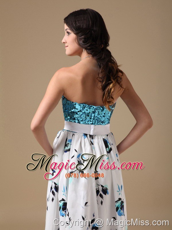wholesale multi-color empire strapless floor-length pringting sequin prom dress