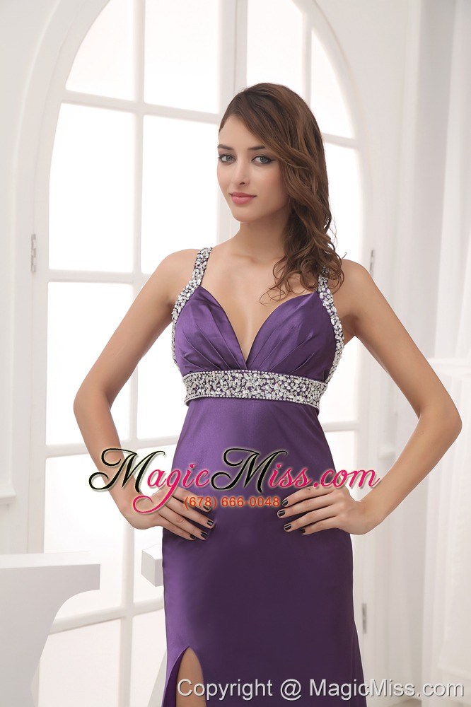 wholesale beaded decorate shoulder halter top prom dress with cross criss back