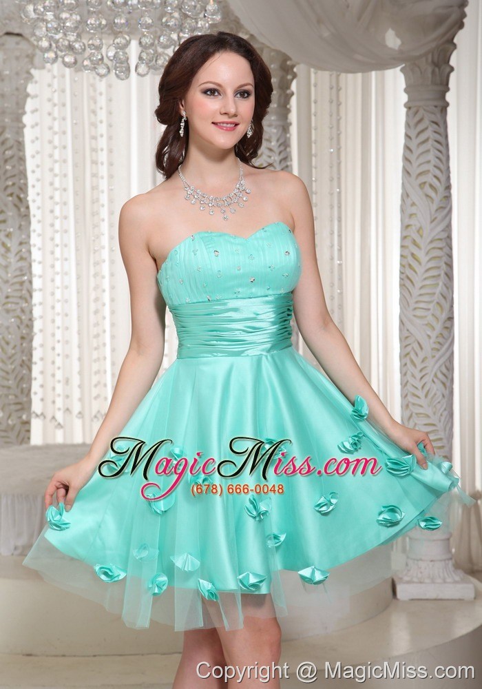 wholesale new turquoise prom dress for cocktail with flowers decorate