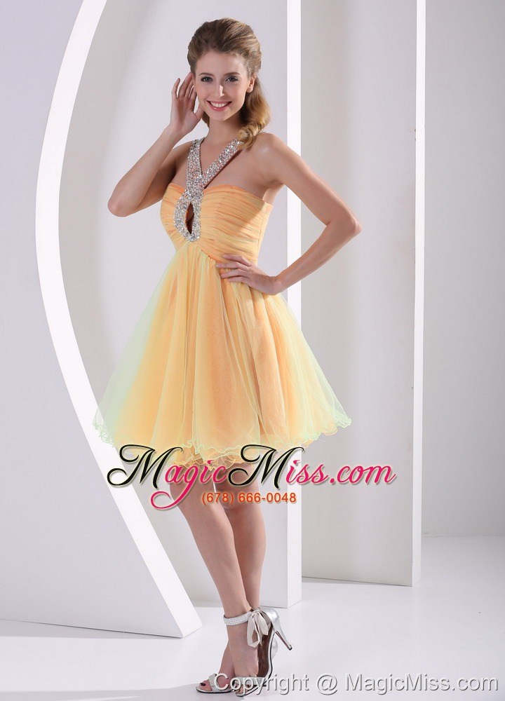 wholesale beaded decorate straps ruched bodice cute prom dress colorful organza