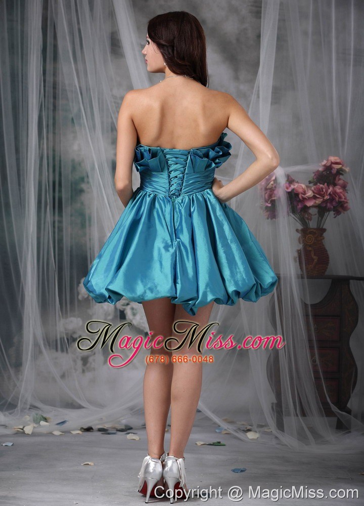 wholesale teal a-line / pricess sweetheart mini-length taffeta beading prom / homecoming dress