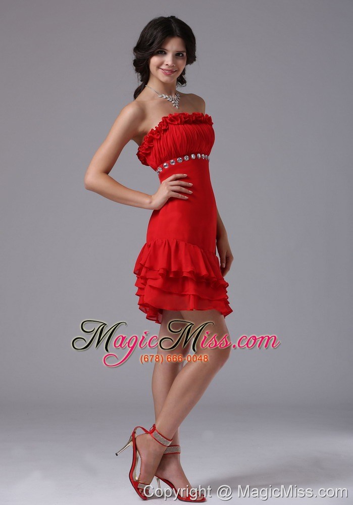 wholesale red strapless asymmetrical and beading for 2013 prom dress in berkeley california