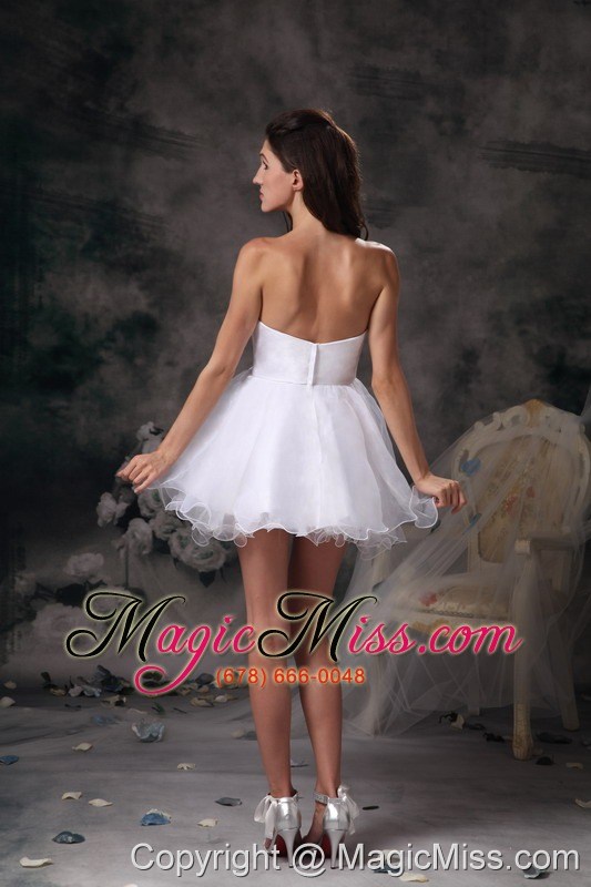 wholesale white a-line sweetheart mini-length organza prom dress