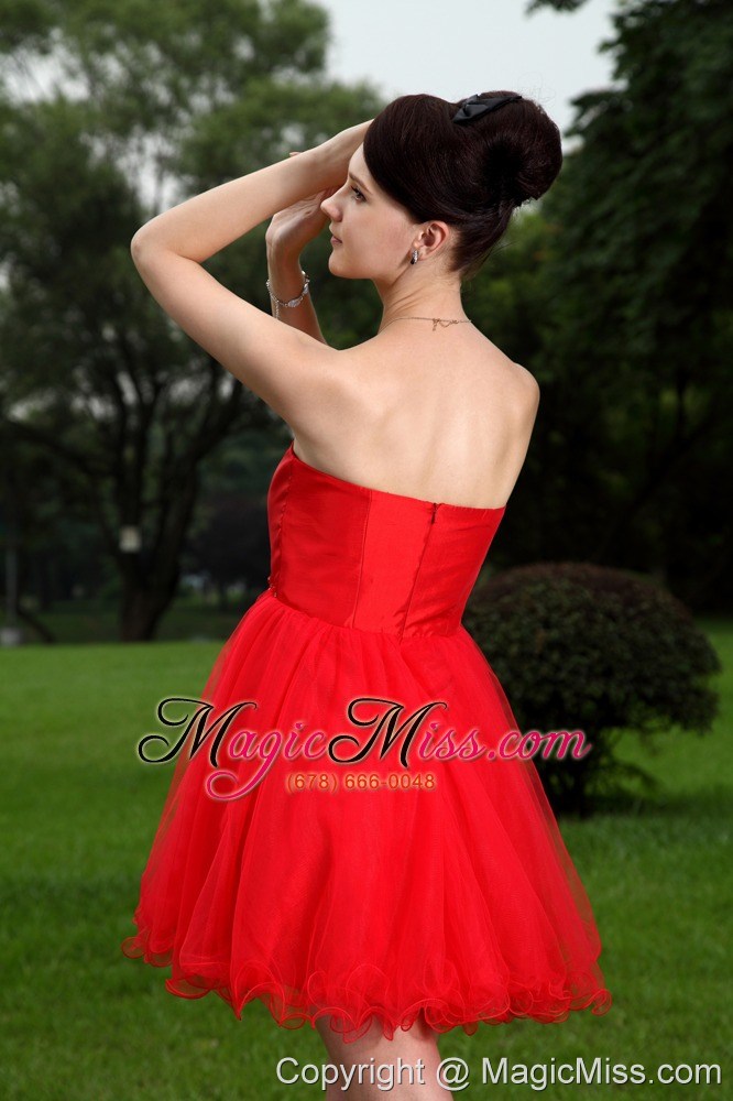 wholesale red princess sweetheart prom / homecoming dress beading mini-length oragnza