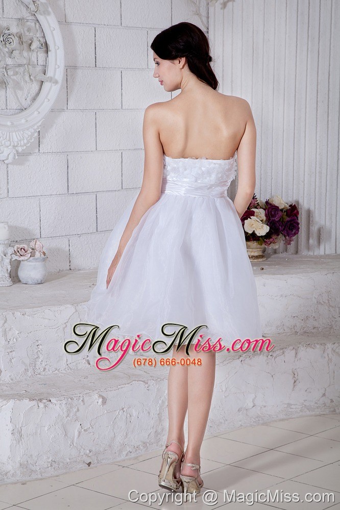 wholesale white a-line / pricess strapless short prom dress organza appliques mini-length