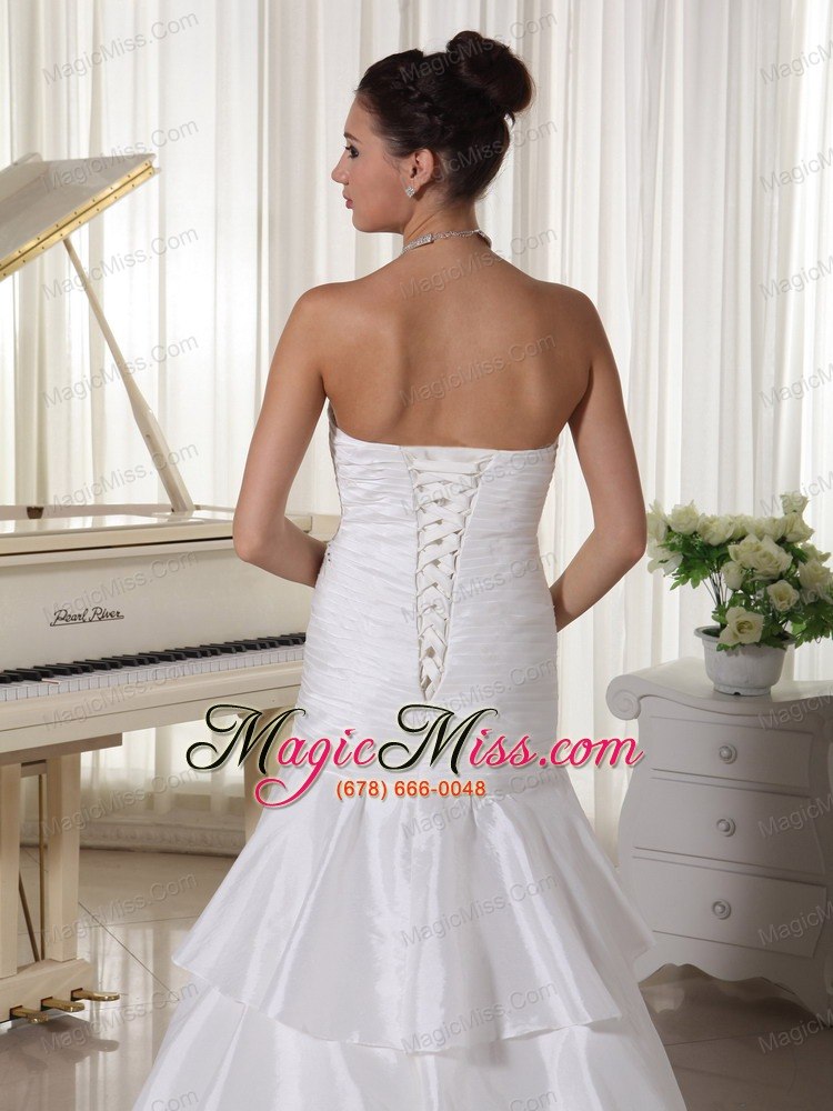 wholesale fashionable beading and layers wedding gown with taffeta sweetheart court train in georgia