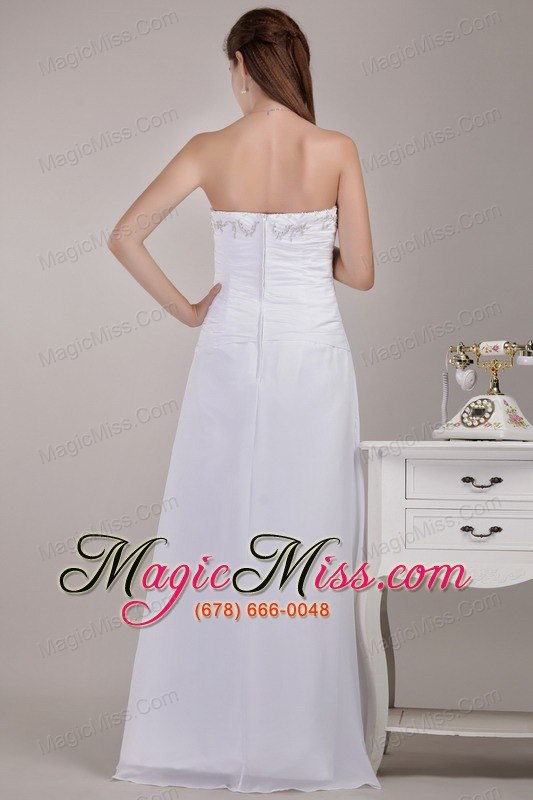 wholesale white empire strapless floor-length chiffon beading wedding dress