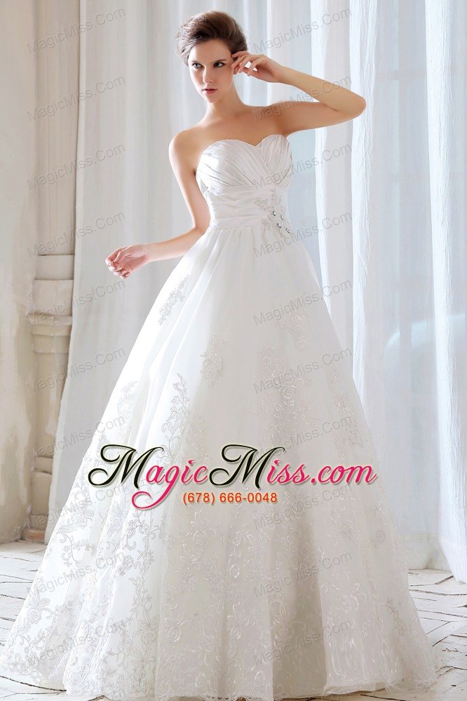 wholesale low price princess sweetheart floor-length lace beading and ruch wedding dress
