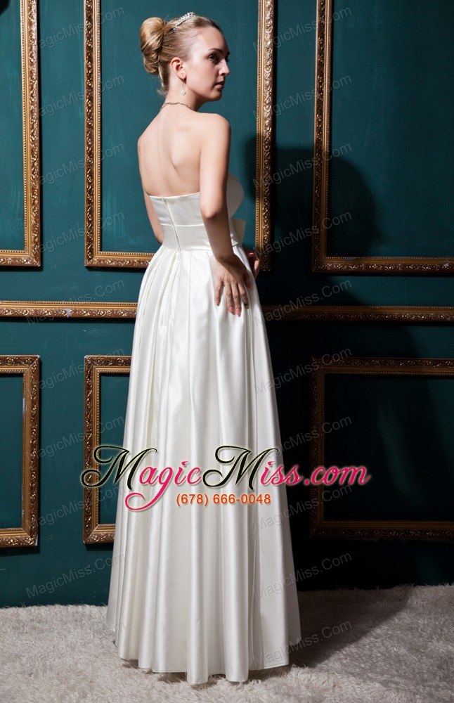 wholesale sweet column strapless floor-lengthtaffeta beading and bows wedding dress