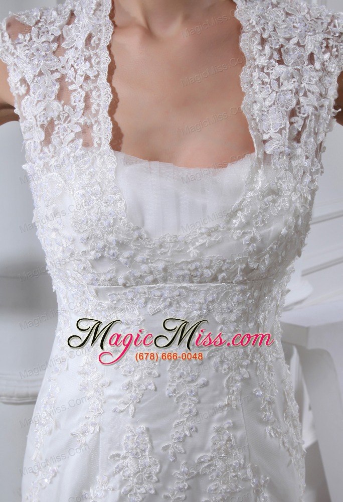 wholesale lace mermaid chapel train square wedding dress