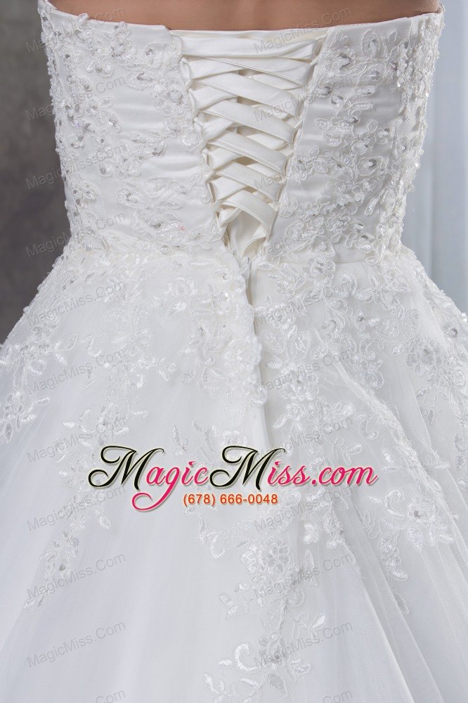 wholesale a-line sweetheart appliques tulle wedding dress