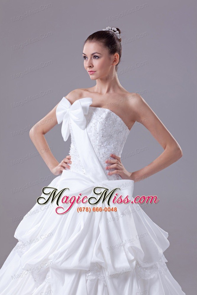 wholesale bowknot gorgeous long ball gown strapless wedding dress