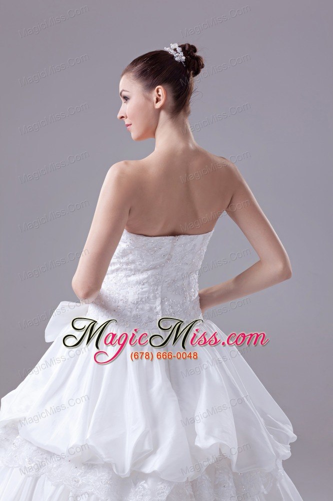 wholesale bowknot gorgeous long ball gown strapless wedding dress