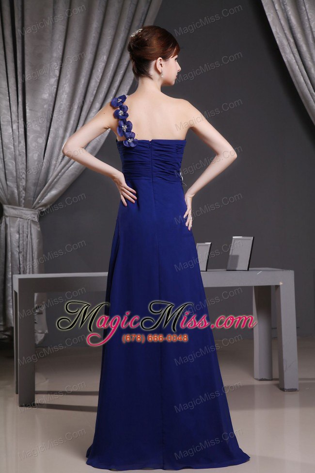 wholesale hand made flowers decorate one shoulder for blue prom dress