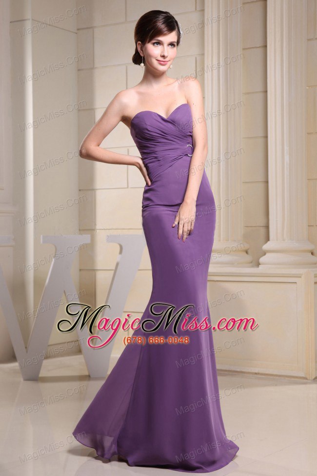 wholesale sweetheart bridesmaid dress with ruch floor-length