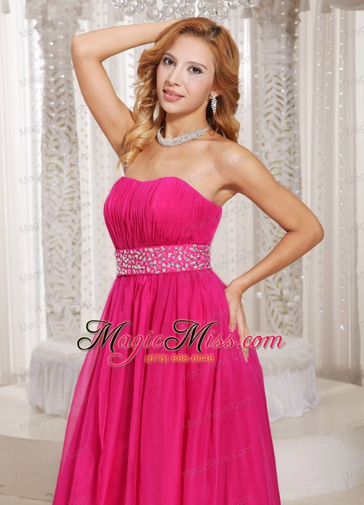 wholesale hot pink column strapless beading and ruch 2013 prom dress party style