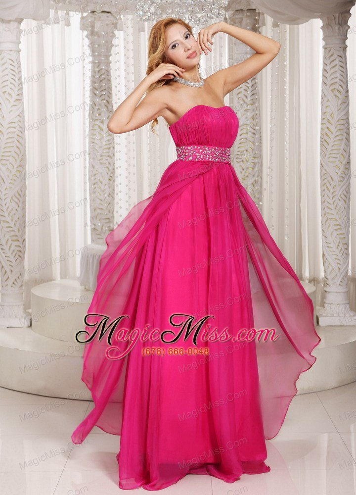 wholesale hot pink column strapless beading and ruch 2013 prom dress party style