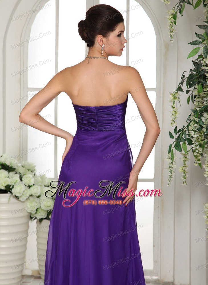 wholesale stylish v-neck eggplant purple 2013 prom celebrity dress with ruch in oklahoma
