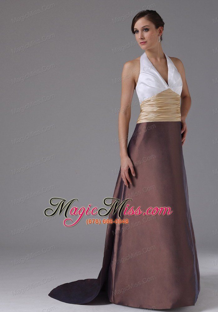 wholesale halter and ruched in barstow california for 2013 evening dress clorful brush train