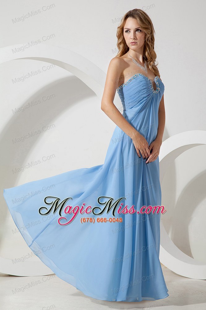 wholesale baby blue empire sweetheart floor-length chiffon beading prom / evening dress