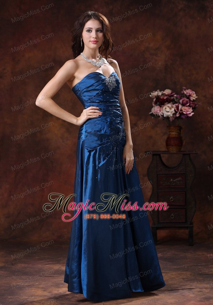 wholesale sky blue sweetheart prom dress with beaded decorate on taffeta in opelika alabama