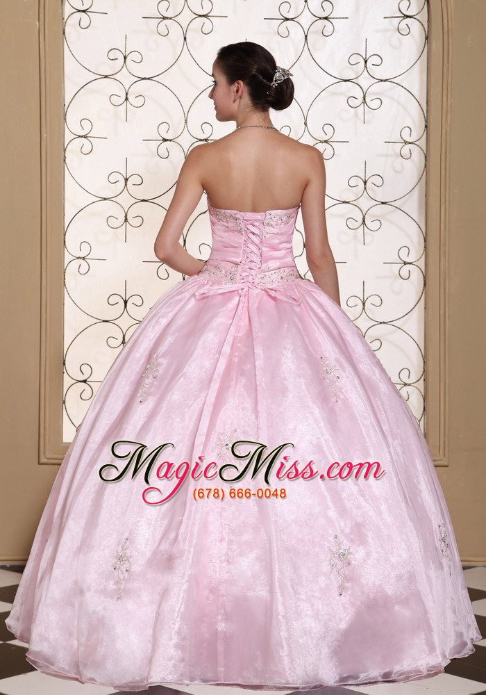 wholesale sweet baby pink 2013 quinceanera dress in california sweetheart beaded decorate bust