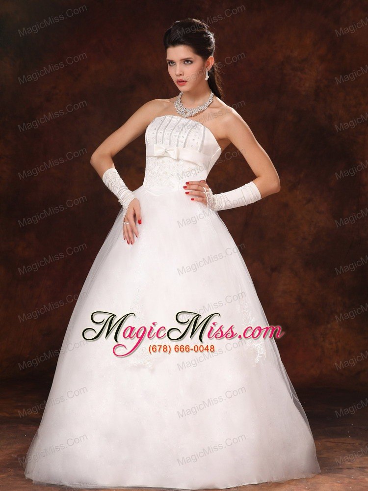 wholesale custom made strapless floor-length with beading for 2013 new style wedding dress in biloxi