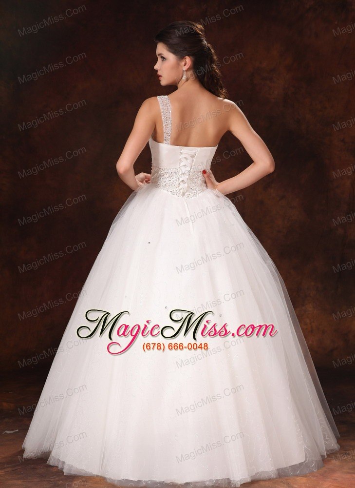 wholesale one shoulder organza bowknot beaded hottest wedding dress
