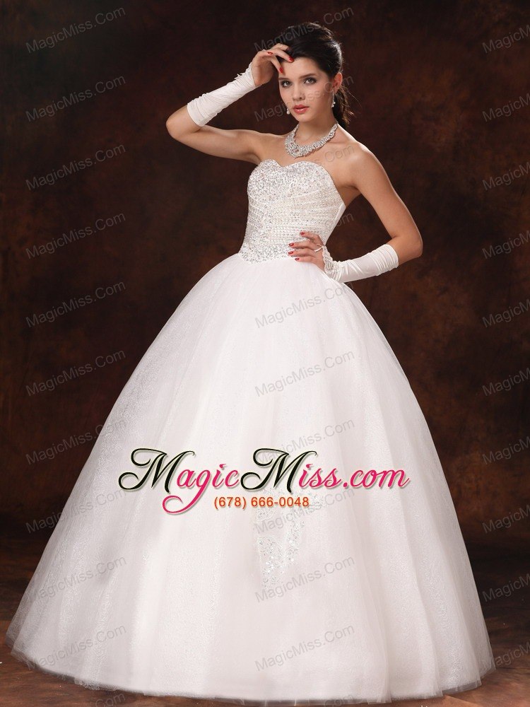 wholesale ball gown sweetheart beaded organza custom made floor-length wedding dress for 2013