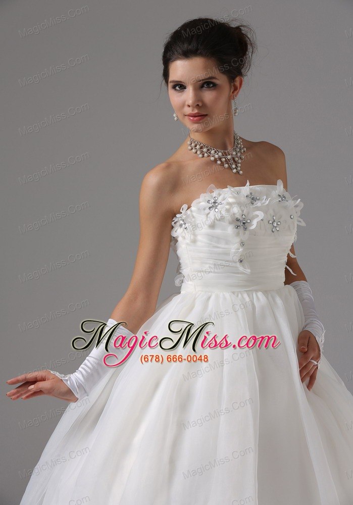 wholesale ball gown wedding dress with appliques decorate bust strapless tulle in altadena california