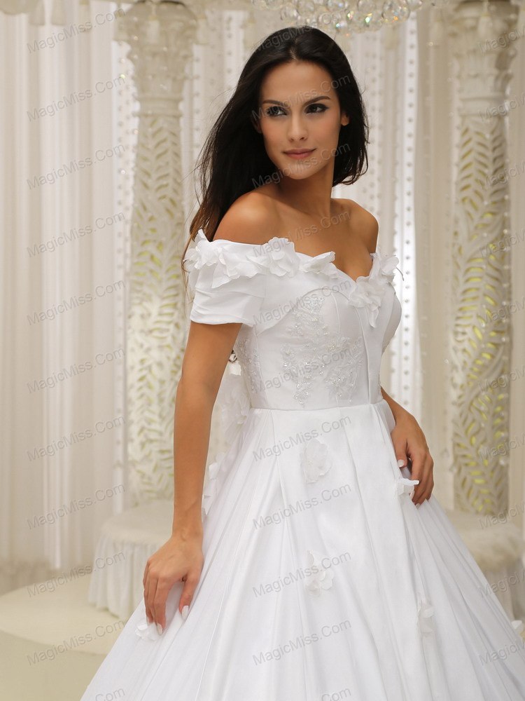 wholesale ball gown and off the shoulder wedding dress appliques customize for church