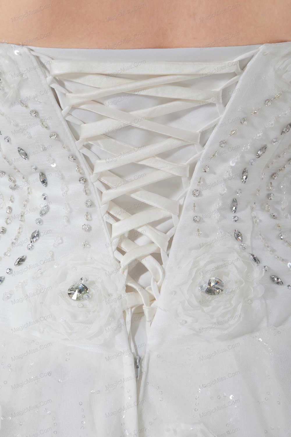 wholesale elegant ball gown strapless floor-length tulle beading wedding dress